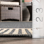 nuLOOM Asha Dark Grey Bordered Indoor/Outdoor Runner Rug - Image 2