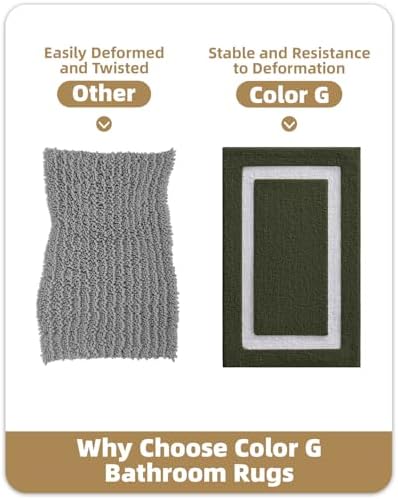 Color&Geometry Green Bathroom Rugs 36x24, Extra Soft Absorbent Microfiber Bath - Image 7