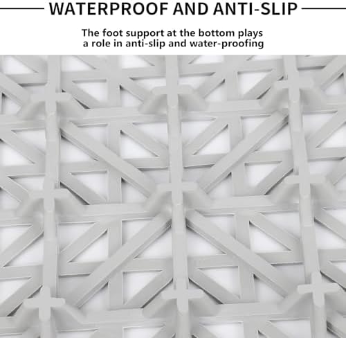 FAHKNS 12 PCS Interlocking Drainage Mat, 12“x12” Drainage Tiles Interlocking - Image 4
