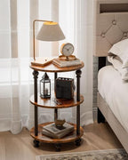 Round Small End Table with Classic Turned Legs, 3 Tier Oval Accent Table - Image 7