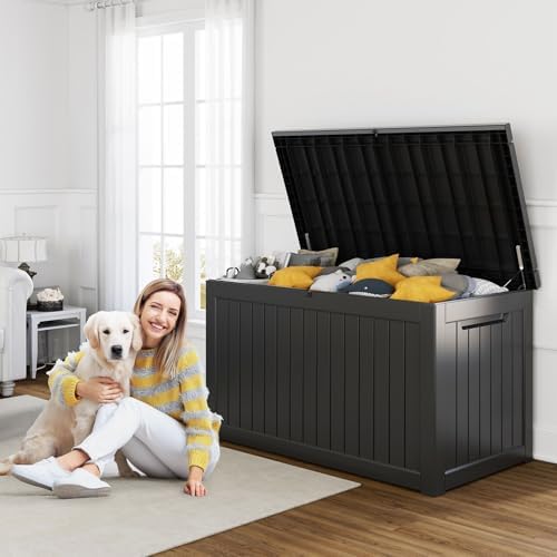 281 Gallon Outdoor Storage Box Lockable Waterproof Deck Box, Weatherproof - Image 2