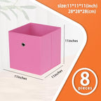 Foldable Storage Cubes Bins, 11 Inch Cloth Storage Cube Fabric Storage Box - Image 2