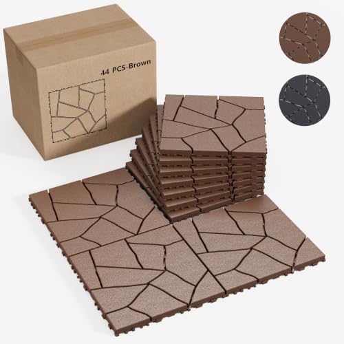 44 Pack Plastic Interlocking Patio Deck Tiles Waterproof All Weather - Image 6