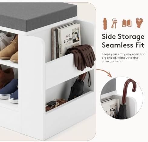 Farmhouse Shoe Storage Bench - Image 4