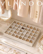 VLANDO Stackable Jewelry Tray, Soft Velvet, Removable Dividers - Image 2