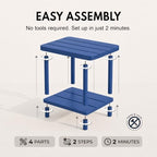 PASAMIC Outdoor Side Table, 2-Tier Square Patio Table - Image 4