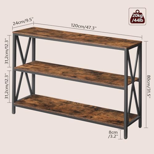 MAHANCRIS 47.2" Sofa Table, Industrial Console Table, 3-Tier Entryway Table - Image 2