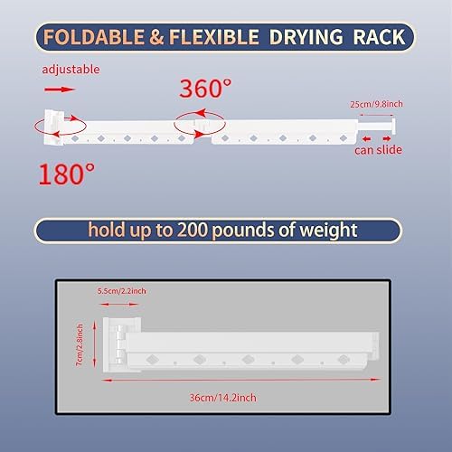 wall Mounted Clothes Drying Folding Hanger Rack - Image 7