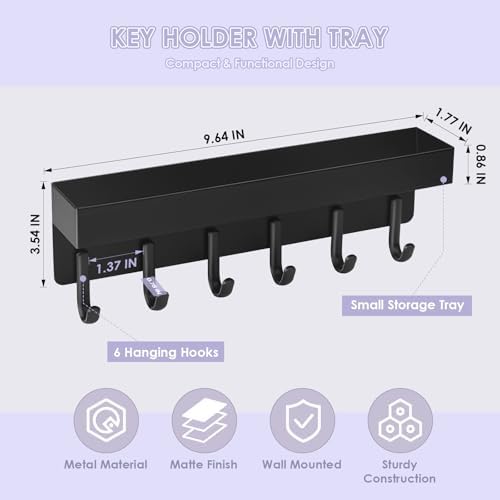 VIS'V Key Holder Wall Mount, Adhesive Key Rack - Image 5