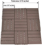 domi Outdoor Living Patio Deck Tiles, 12 x 12 inches Composite Interlocking - Image 7