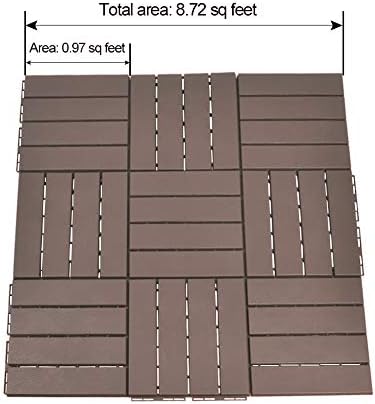 domi Outdoor Living Patio Deck Tiles, 12 x 12 inches Composite Interlocking - Image 7
