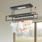 Electric Retractable Airing Rack Black, Ceiling Clothesline 77lbs Load - Image 3