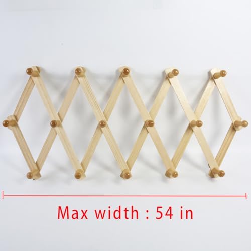 AMAPON Accordion Wall Hanger Expandable Coat Hat Rack 16 Peg Hook Mug Cap - Image 5