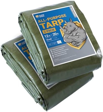 GUARD SHIELD Tarps Heavy Duty Waterproof 12x20 Feet Green Poly Tarp Cover by GUARDSHIELD