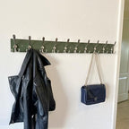 SKOLOO Creations Forest Green Solid Wood Wall Mounted Coat Rack, 10 Hooks - Image 5