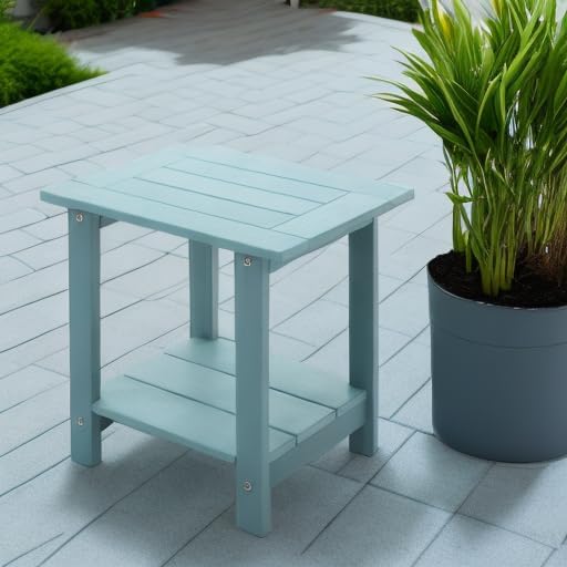 Meluvici Double Adirondack Side Table Weather Resistant, Outdoor Rectangular - Image 2