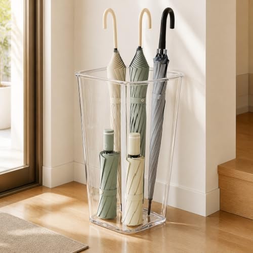 Transparent Umbrella Holder Clear Open-Top Holder Versatile Rain Gear Organizer - Image 2