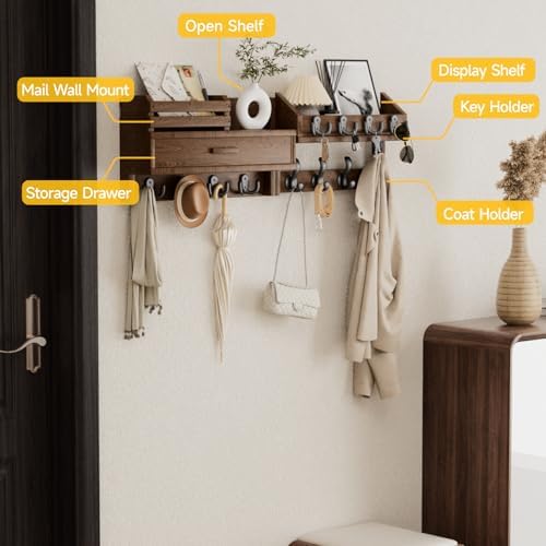 Solid Wood Wall Mounted Coat Rack - Image 4