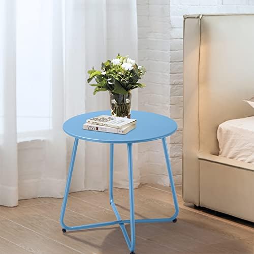Small Patio Side Table, Round Metal Side Table, Weatherproof, Outdoor End Table - Image 7
