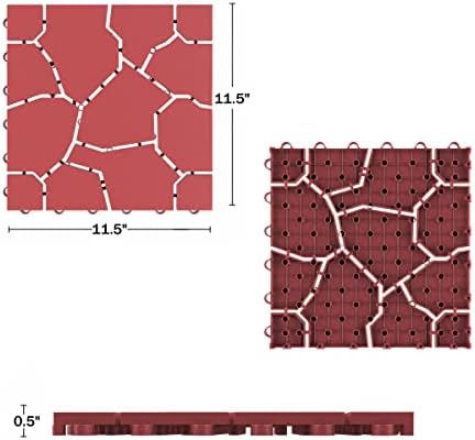 Pure Garden 12-Pack Polypropylene Interlocking Patio Deck Tiles - Image 3