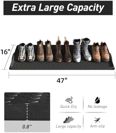 SUPENUIN Extra Large Boot Tray 48 Inch Boot Storage Heavy Duty Rubber Mats - Image 2