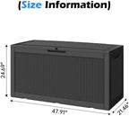 Outdoor Storage Box Waterproof, 100 Gallon Deck Box - Image 2