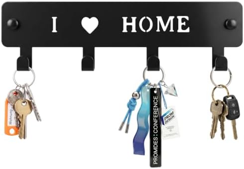 4-Hook Metal Key Holder Wall Mount by Unknown