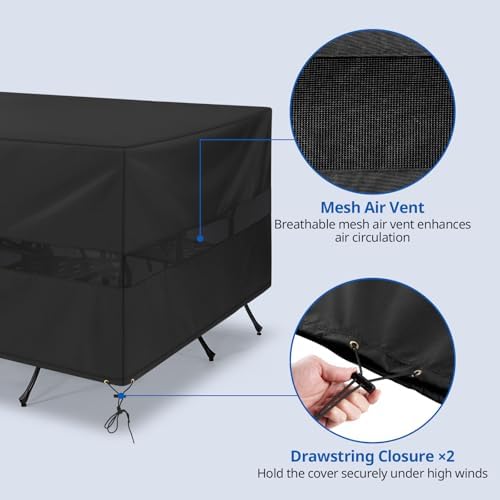 SunPatio Outdoor Rectangular Table and Chairs Set Cover - Image 4