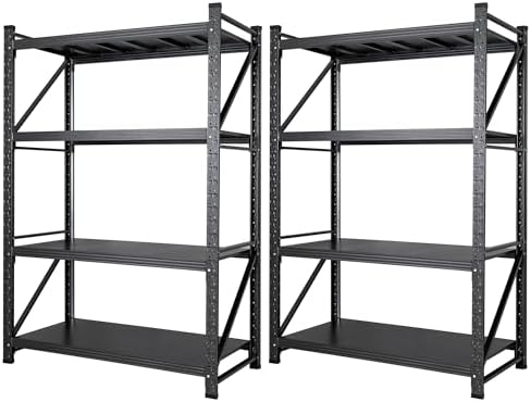 Set of 2 Metal Storage Shelves, 48” Wide Heavy Duty Garage Shelving Units by AFAIF