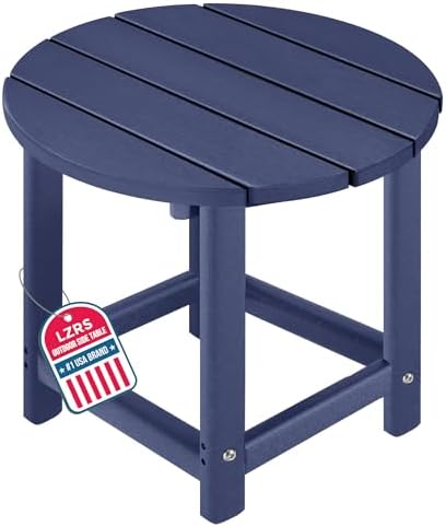 LZRS Round Adirondack Patio Side Table End Table, Outdoor Side Tables by LZRSPET