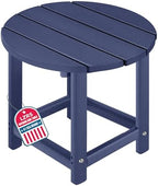 LZRS Round Adirondack Patio Side Table End Table, Outdoor Side Tables by LZRSPET