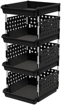 Lifewit 4 Tier Plastic Stackable Storage Baskets by Lifewit