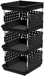 Lifewit 4 Tier Plastic Stackable Storage Baskets by Lifewit