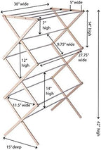 Household Essentials 5001 Collapsible Folding Wooden Clothes Drying Rack - Image 2