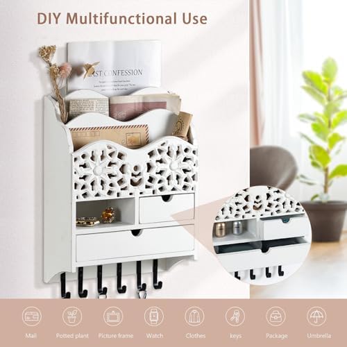 3-Slot Mail Sorter Organizer Wall Mount - Image 2