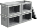 Homsorout Storage Bins with Lids, 4 Pack Large Storage Cubes with Window by Homsorout