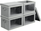 Homsorout Storage Bins with Lids, 4 Pack Large Storage Cubes with Window by Homsorout