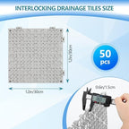 FAHKNS 50 Pack Interlocking Drainage Tiles, PVC Floor - Image 2