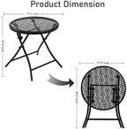 TeoKJ Folding Small Outdoor Side Table, No Assembly Metal Desk - Image 3