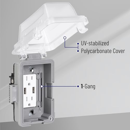 Bates Choice Weatherproof Electrical Outlet Cover, 2 Pack, Outdoor Outlet Cover - Image 4