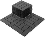 44 PCS Plastic Deck Tiles, Waterproof Interlocking Patio Flooring, Non-Slip by Unknown