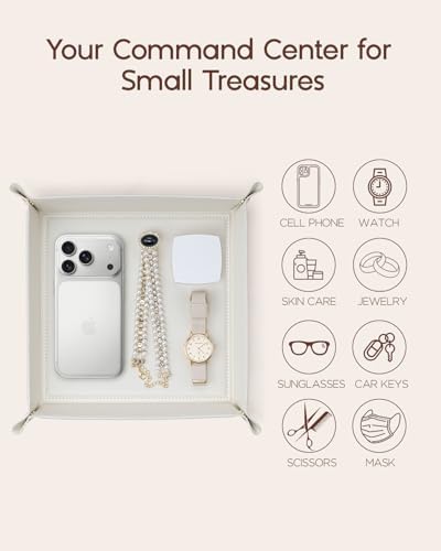 VLANDO Valet Tray Organizer, PU Leather Catchall Tray - Image 3