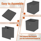 Foldable Storage Cubes Bins, 11 Inch Cloth Storage Cube Fabric Storage Box - Image 6