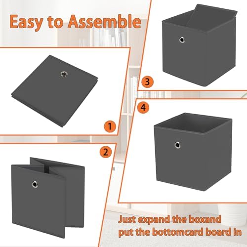 Foldable Storage Cubes Bins, 11 Inch Cloth Storage Cube Fabric Storage Box - Image 6
