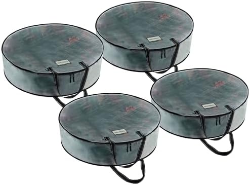 VENO 4 Pack Summer Wreath Storage Container, 24 Inch Clear Wreath Bag, by Veno