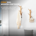 TIOPGHAD 2-Pack Small Vertical Wall Mount Coat Rack - Image 4