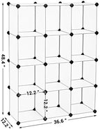 SONGMICS 12 Cube Storage Organizer，Plastic Stackable Cube Shelf - Image 3