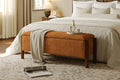 Modern Storage Benches with Walnut Wood Legs, Fabric Upholstered Entryway Bench by Quenvo