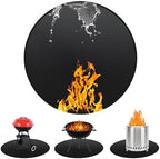 36" Round Fireproof Grill Mat for Deck & Patio, Double-Sided Silicone Coated by Unknown