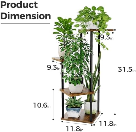 Bamworld Small Plant Stand Corner Plant Shelf - Image 5